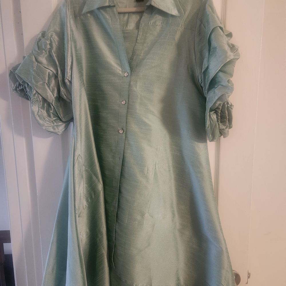 Chic High Low Dress in Sage Green